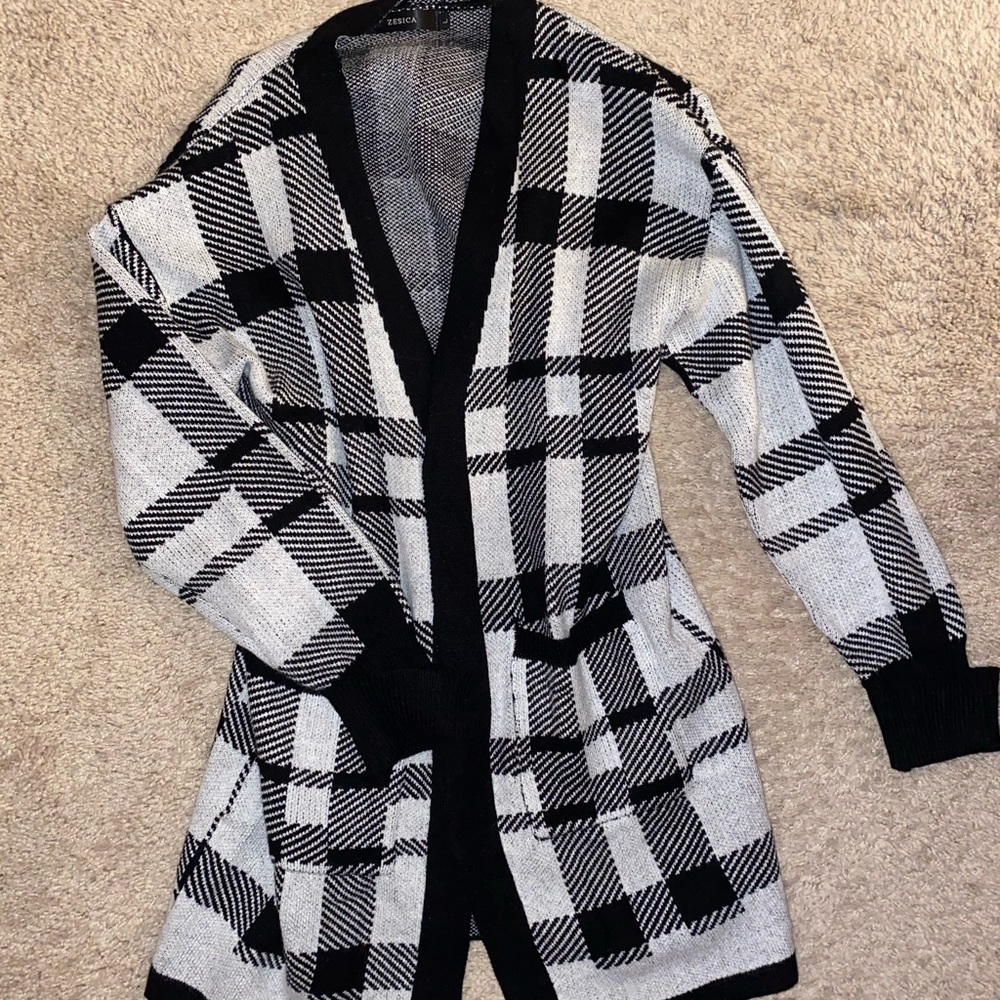 Black and white cardigan